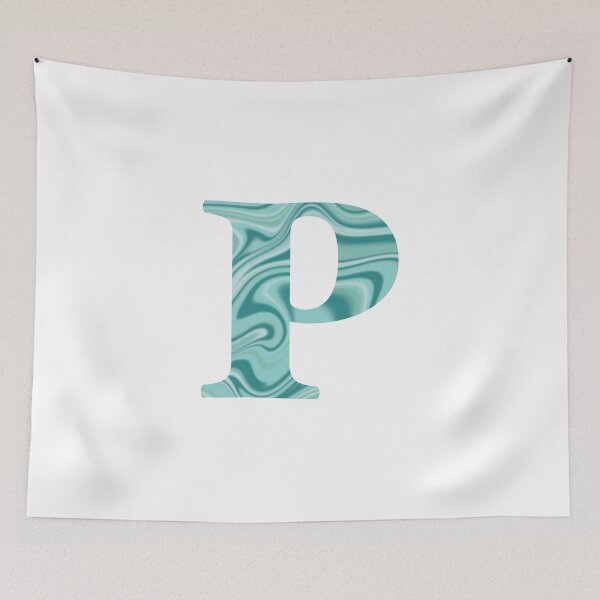 Aperçu de l'œuvre P Tourbillon bleu sarcelle initial créée et vendue par julesanderson.