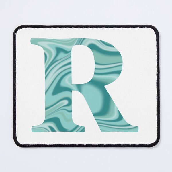 Item preview, R Initial Blue Teal Swirl designed and sold by julesanderson.