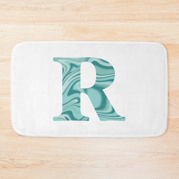 Item preview, R Initial Blue Teal Swirl designed and sold by julesanderson.