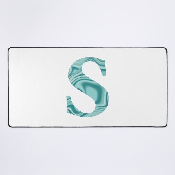 Item preview, S Initial Blue Teal Swirl designed and sold by julesanderson.