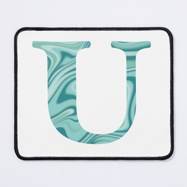 Item preview, U Initial Blue Teal Swirl designed and sold by julesanderson.