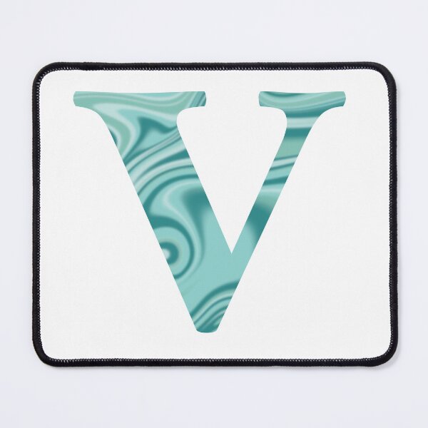Item preview, V Initial Blue Teal Swirl designed and sold by julesanderson.