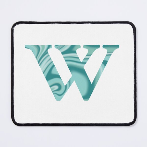 Item preview, W Initial Blue Teal Swirl designed and sold by julesanderson.