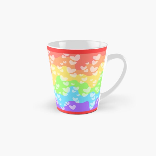 Rainbow Drip and Hearts Tall Mug