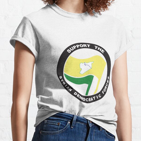 Vista previa del artículo con la obra «Apoyar a las Fuerzas Democráticas Sirias», diseñado y vendido por XWBdesigns.