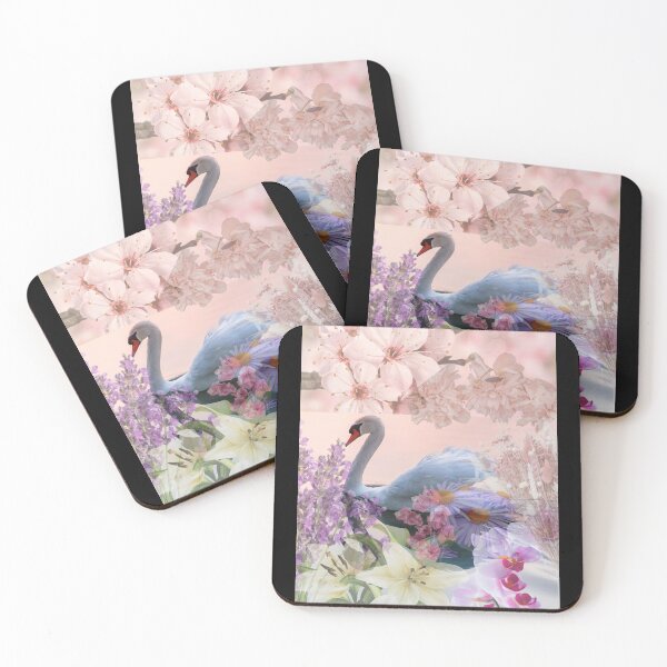 Item preview, Swimming Swan With Flowers Pastel Digital Design designed and sold by EarthArtDesigns.