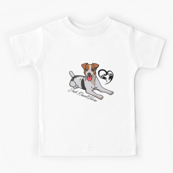 8 Colours Kids / Childrens T-Shirt I Love My Jack Russell Dog Puppy 