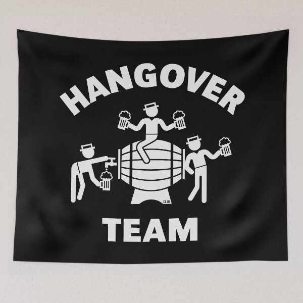 Item preview, Hangover Team (Drinking Alcohol / Beer Barrel / White) designed and sold by MrFaulbaum.