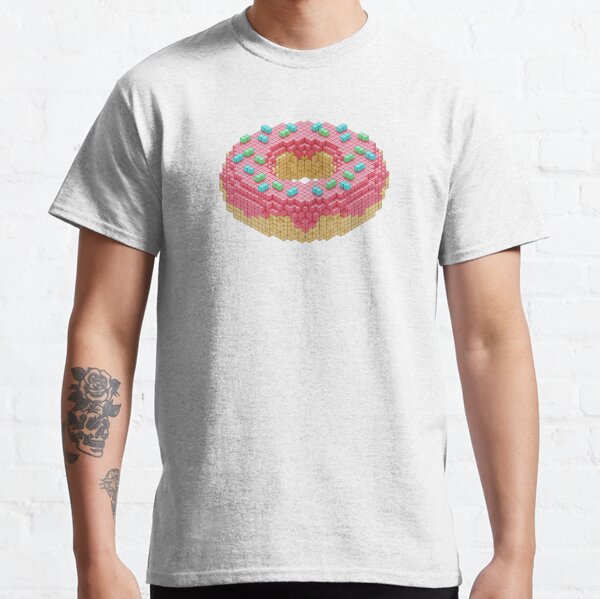 Voxel Pink Sprinkle Donut Classic T-Shirt