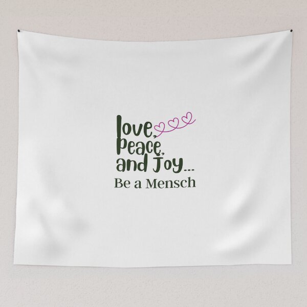 Item preview, Love, Piece, and Joy - Funny Yiddish Quotes designed and sold by MikeMargolisArt.