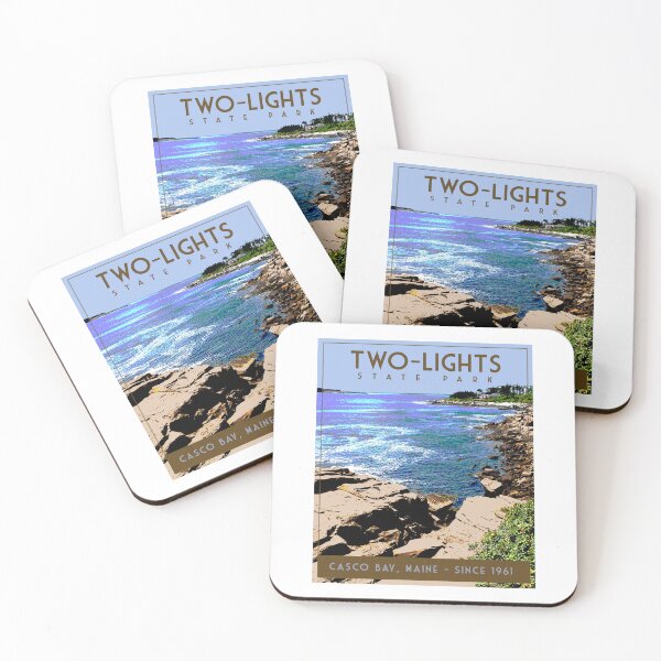 Item preview, Two Lights State Park, Maine.  Art deco style (National Parks) poster designed and sold by RischDesigns.