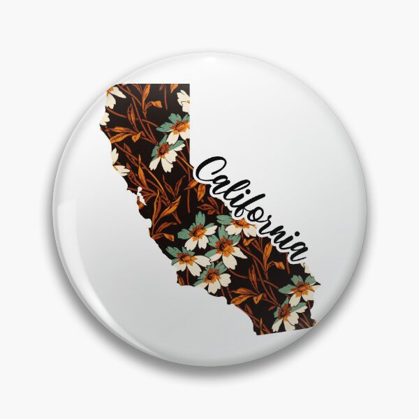 Item preview, Floral Map of USA States California - Map of California designed and sold by AmethystMurad.