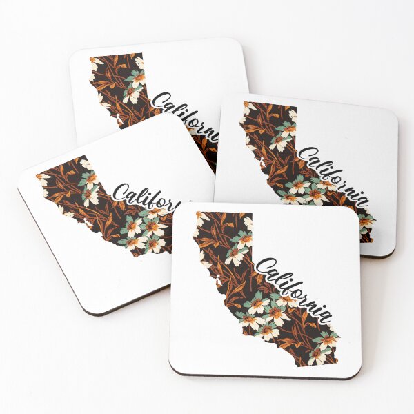Item preview, Floral Map of USA States California - Map of California designed and sold by AmethystMurad.