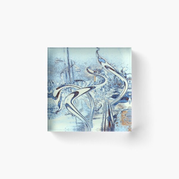 Smooth Options in Shades of Blue Acrylic Block