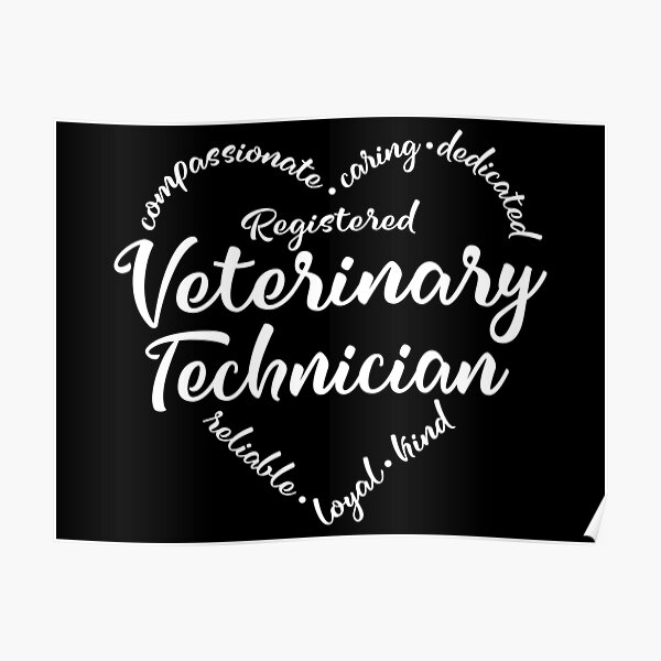 "Registered veterinary tech, vet rvt" Poster by brackerdesign Redbubble