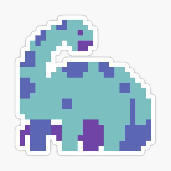 Blue Sauropod Pixel Sticker