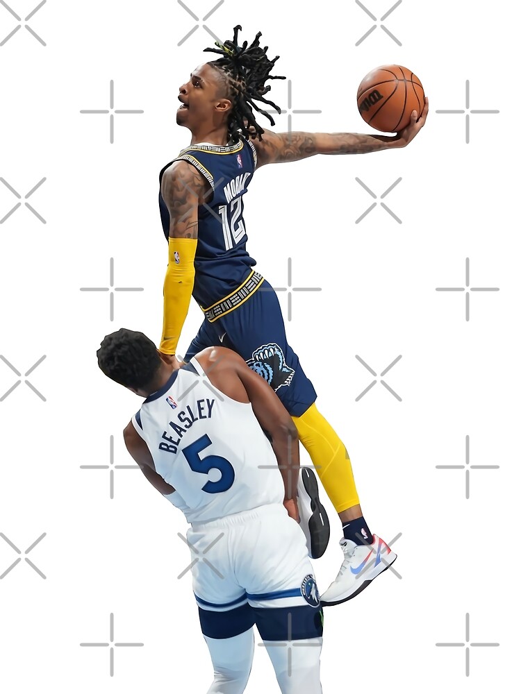 "Ja Morant Posterized Dunk on Malik Beasley" Art Print for Sale by