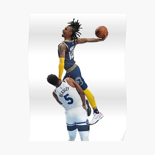 Poster Ja Morant Postérisé Dunk Sur Malik Beasley Par Hazletttlh