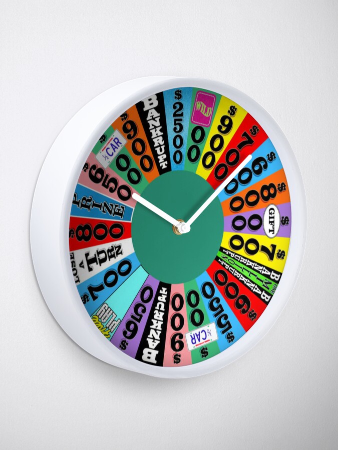 Alternate view of Wheel with prizes, $ amounts Clock