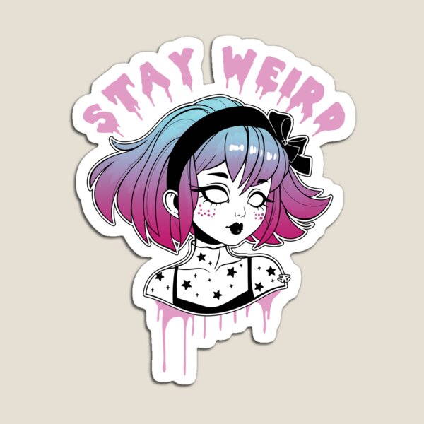 Dead Inside Pastel Goth - Creepy Cute Girl / pink background | Poster