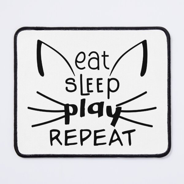 Item preview, Funny cat Eat sleep play repeat quote designed and sold by pixeldizajn.