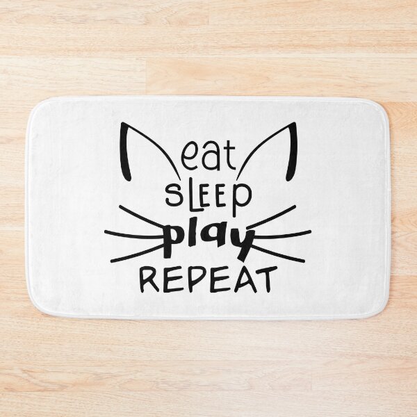 Item preview, Funny cat Eat sleep play repeat quote designed and sold by pixeldizajn.