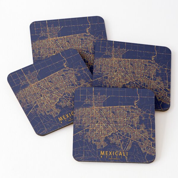 Item preview, Mexicali, Baja California, Mexico Map  - City At Night designed and sold by deMAP.