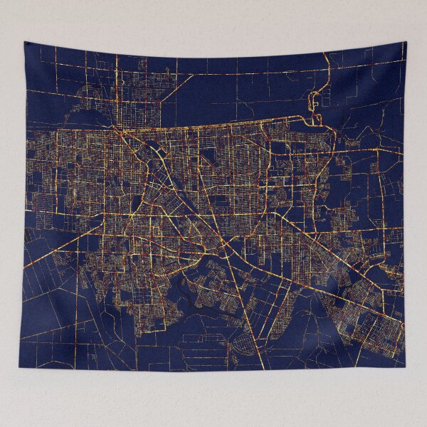 Item preview, Mexicali, Baja California, Mexico Map  - City At Night designed and sold by deMAP.