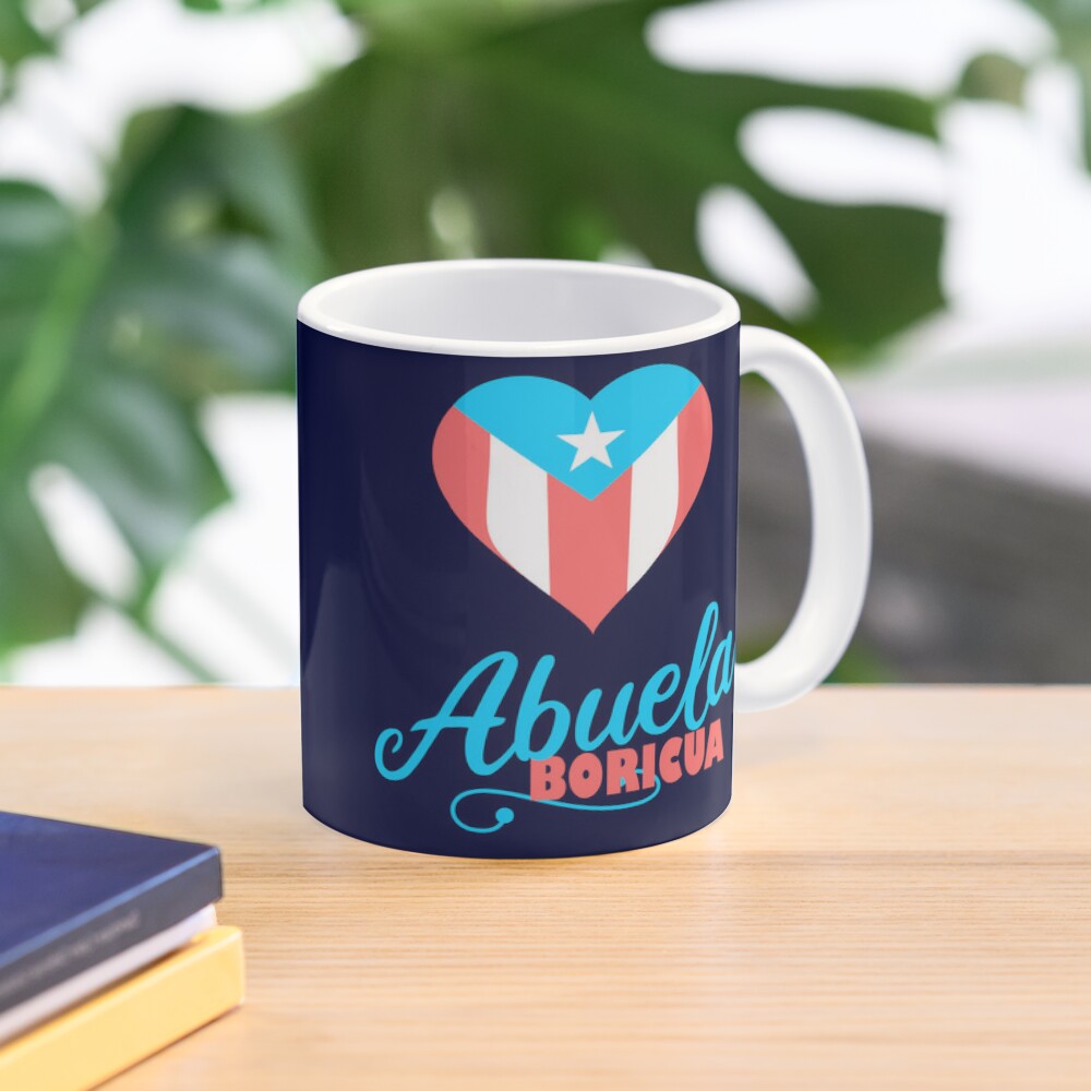 Taza De Café Abuela Boricua Bandera Puerto Rico Corazon De Bydarling Redbubble 