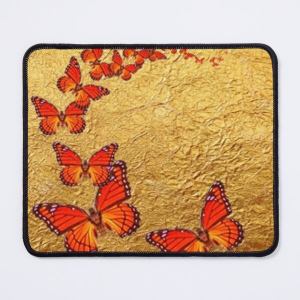 Item preview, ORANGE MONARCHS MIGRATING METALLIC GOLD ART DESIGN   designed and sold by sharlesart.