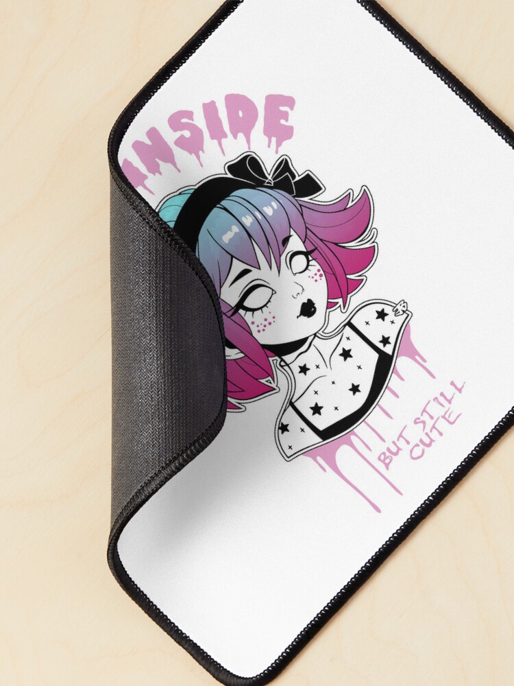 Dead Inside Pastel Goth - Creepy Cute Girl / white background Mouse Pad  for Sale by Ikaroots