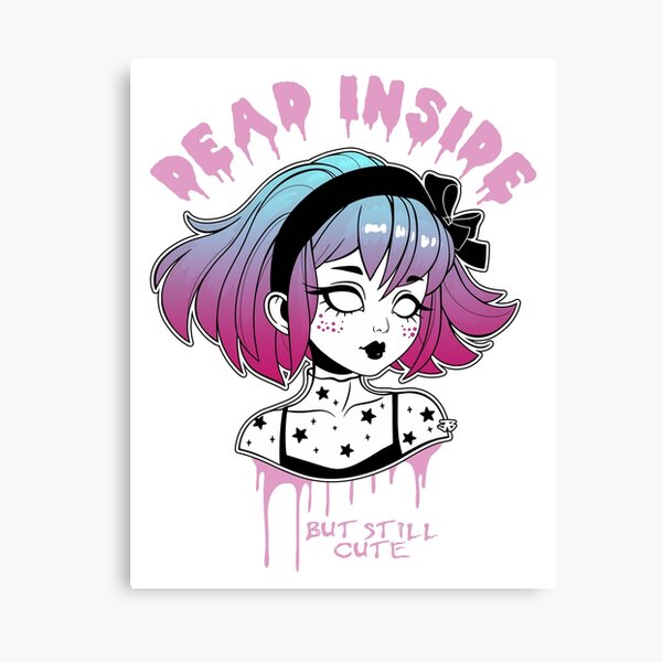 Stay Weird Pastel Goth - Creepy Cute Girl / pink background Pin