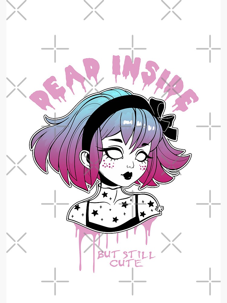 Creepy Cute Sticker Sheet, Pastel Goth Sticker Pack, Anime Gift for Her