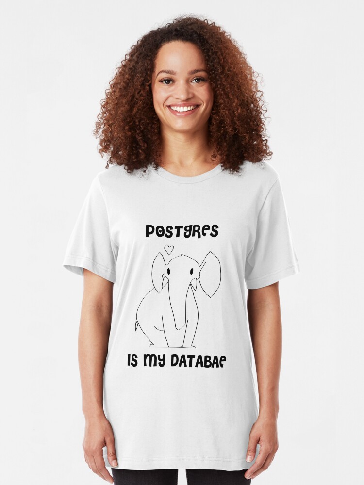Alternate view of PostGRES Before All Others Slim Fit T-Shirt