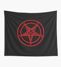 Inverted Pentagram with Baphomet Goat Wall Tapestry