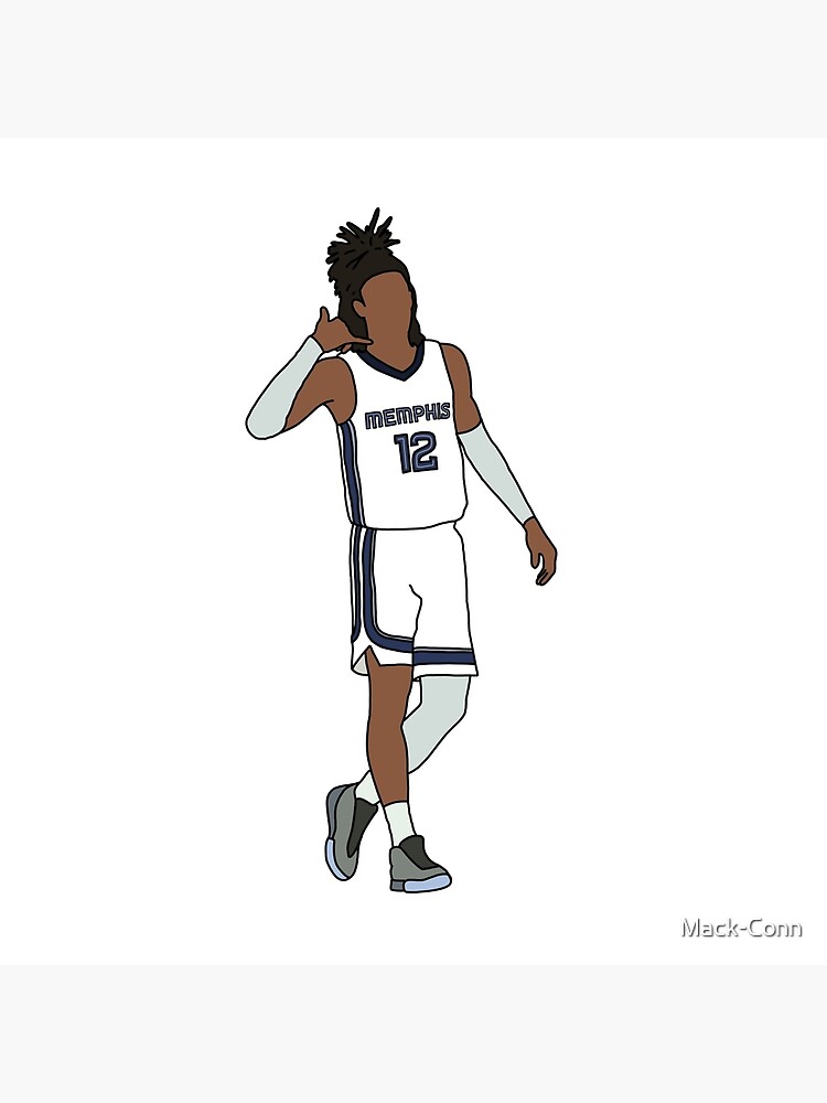 Ja Morant throwback jersey | Art Board Print