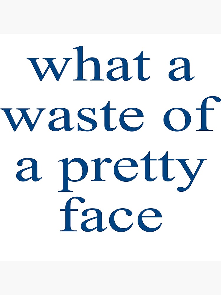 what-a-waste-of-a-pretty-face-poster-by-newstore2002-redbubble