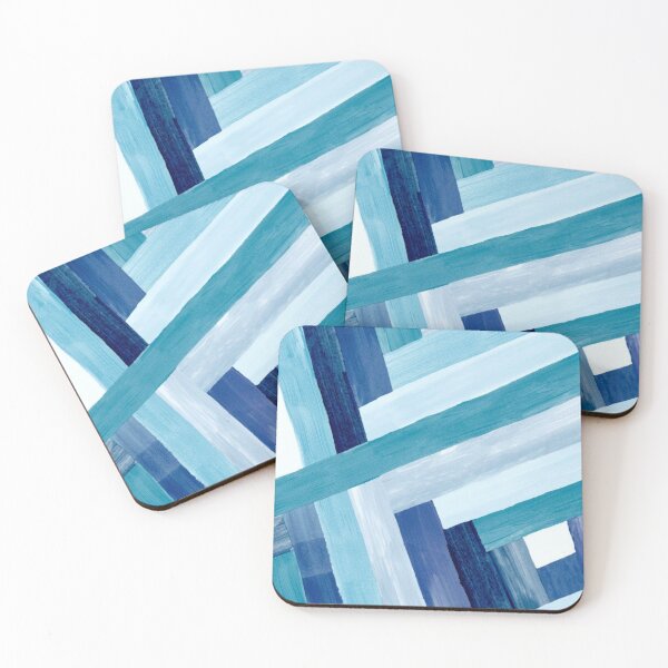 Item preview, Blue and white Paint lines designed and sold by GeoFormsArt.