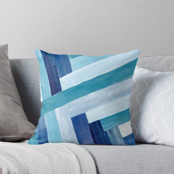 Item preview, Líneas de pintura azul y blanca designed and sold by GeoFormsArt.