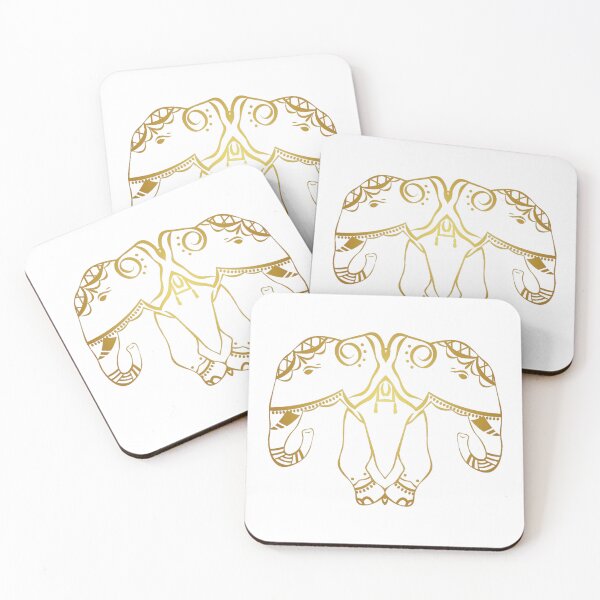 Item preview, Mirrored gold elephant designed and sold by DoodlesnPoodles.