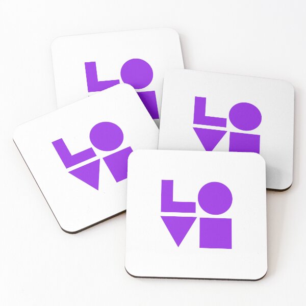 Item preview, LOVE GEOMTERIC SHAPES purple designed and sold by Inspirationmotivation.