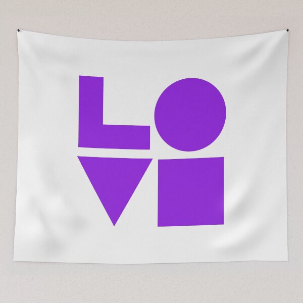 Item preview, LOVE GEOMTERIC SHAPES purple designed and sold by Inspirationmotivation.