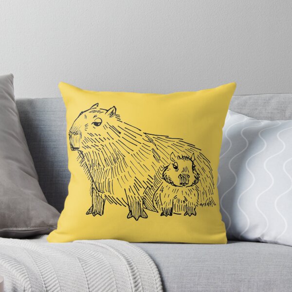Item preview, Capybara Mom And Baby Chilling Illustration designed and sold by lostnautilus.