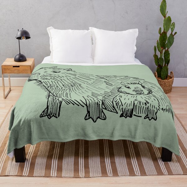 Item preview, Capybara Mom And Baby Chilling Illustration designed and sold by lostnautilus.