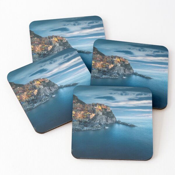 Item preview, Manarola village on the rocks, blue hour. Cinque Terre, Italy designed and sold by Stefano Orazzini.
