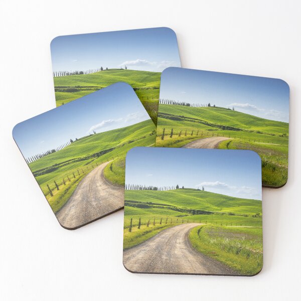 Item preview, Route of the Via Francigena. Curved road, fields and trees. Tuscany designed and sold by Stefano Orazzini.