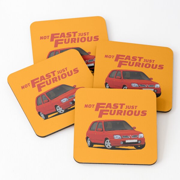 Item preview, Not Fast - Just Furious with a red Nissan Micra / March designed and sold by knappidesign.