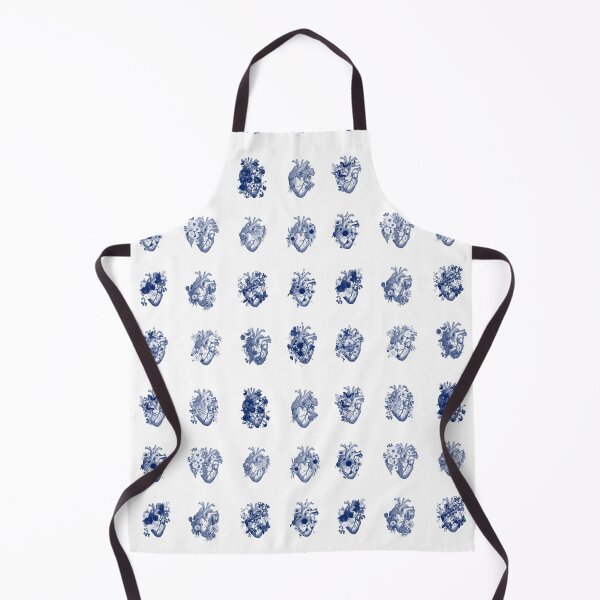 Item preview, Floral human heart blue vintage art, heart flowers illustration art, anatomy illustrations designed and sold by Collagedream.