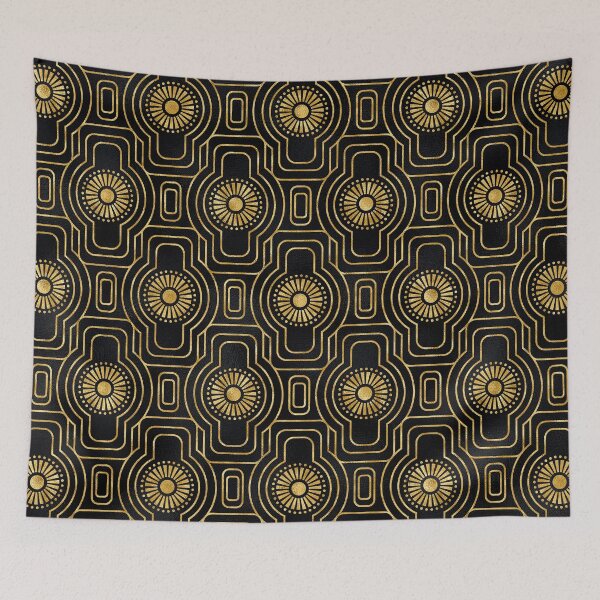 Item preview, Golden-Hues And Black Art Deco Romantic Pattern designed and sold by DEC02.