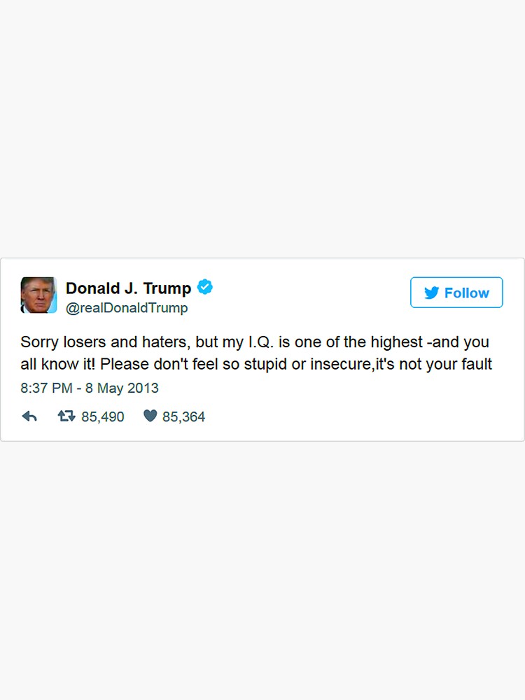 Thumbnail 3 of 3, Sticker, Trump Is Smarter Tweet designed and sold by StickersOfTrump.